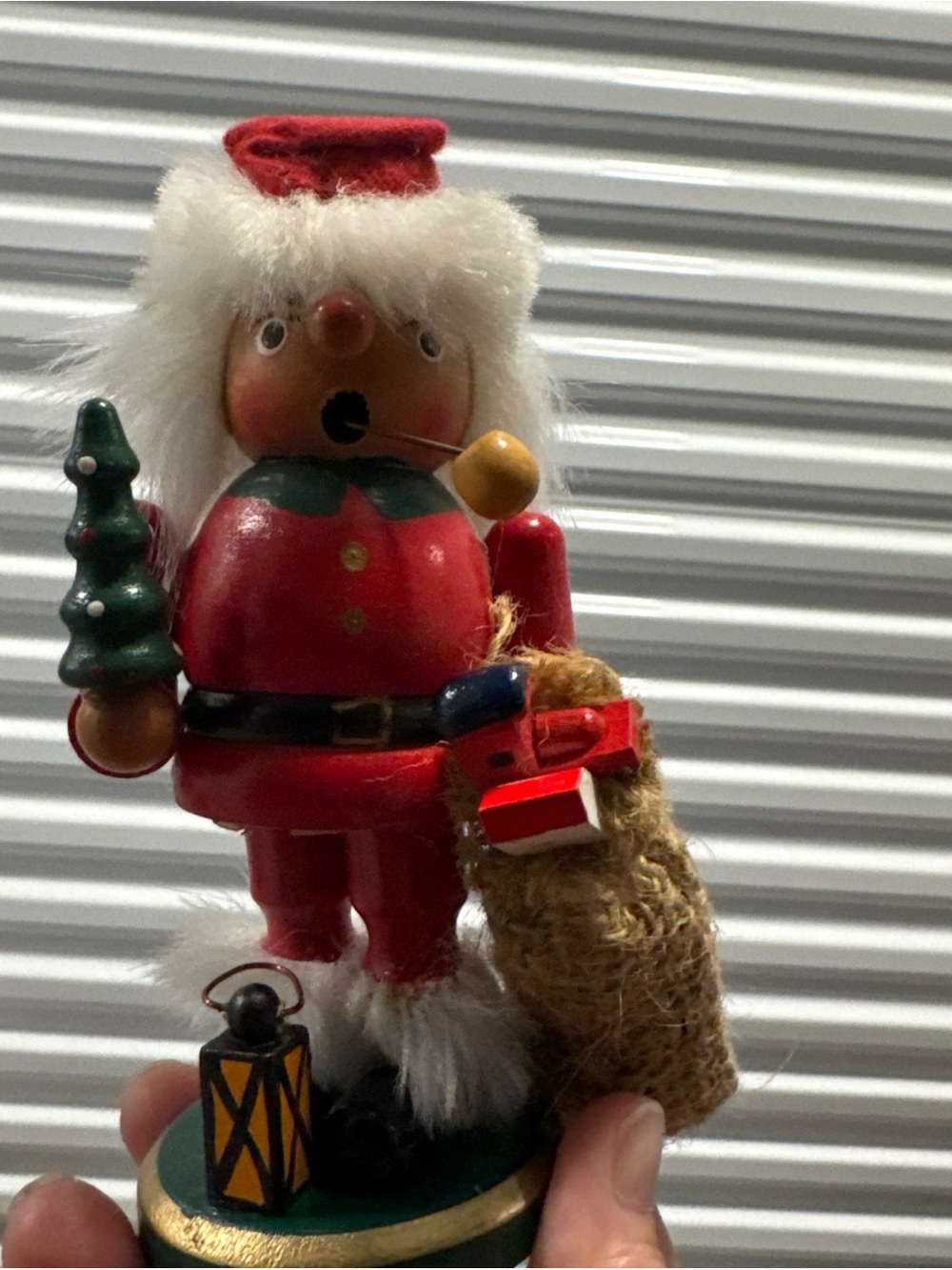 Vintage German incense, smoker, Santa Claus wooden holding tree and toy bag - Picture 2 of 11